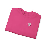 Book Lover! Pink Heart Graphic Sweatshirt, Cozy Crewneck Sweatshirt