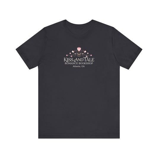 Kiss and Tale Romance Bookshop Bella + Canvas Tee
