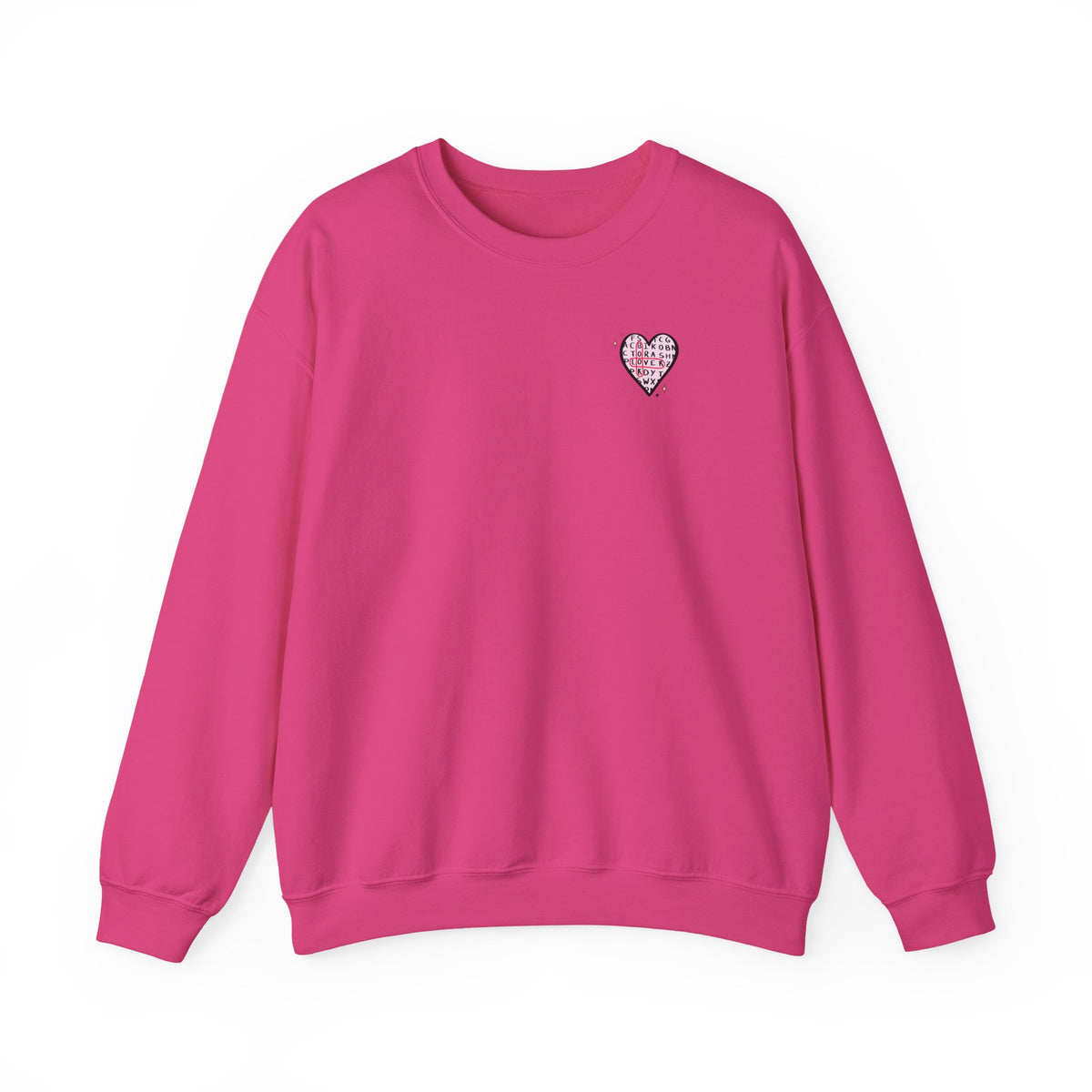 Book Lover! Pink Heart Graphic Sweatshirt, Cozy Crewneck Sweatshirt