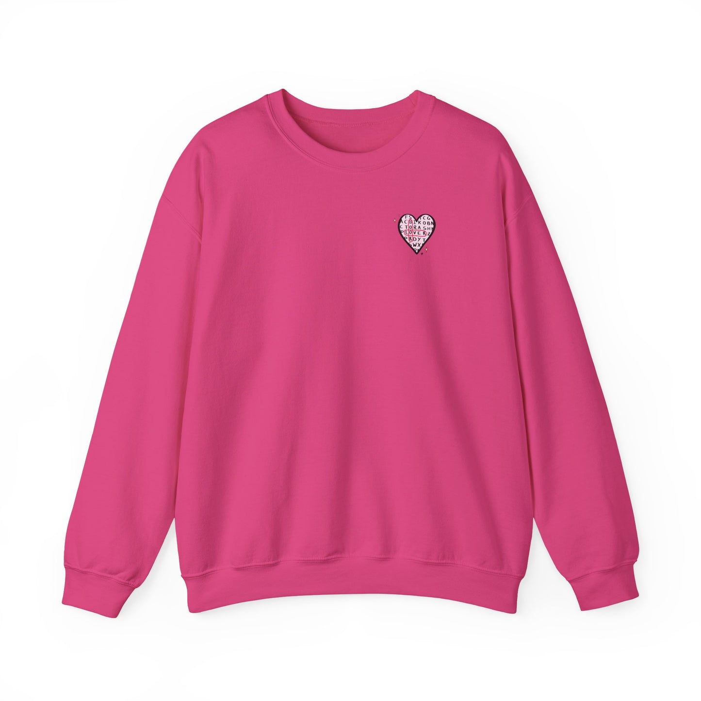 Book Lover! Pink Heart Graphic Sweatshirt, Cozy Crewneck Sweatshirt