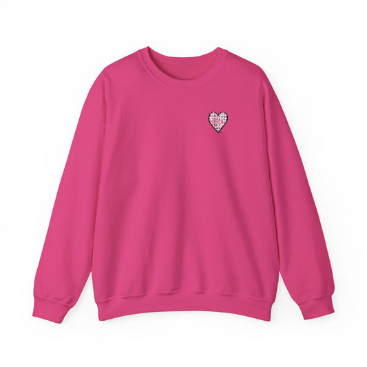 Book Lover! Pink Heart Graphic Sweatshirt, Cozy Crewneck Sweatshirt