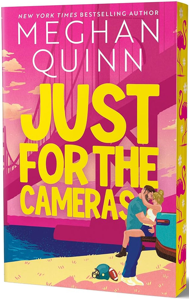 Just for the Cameras (Deluxe Edition) (Bay Area Players, 1) cover image colorful image of a bridge and a man kissing a woman next to a body of water