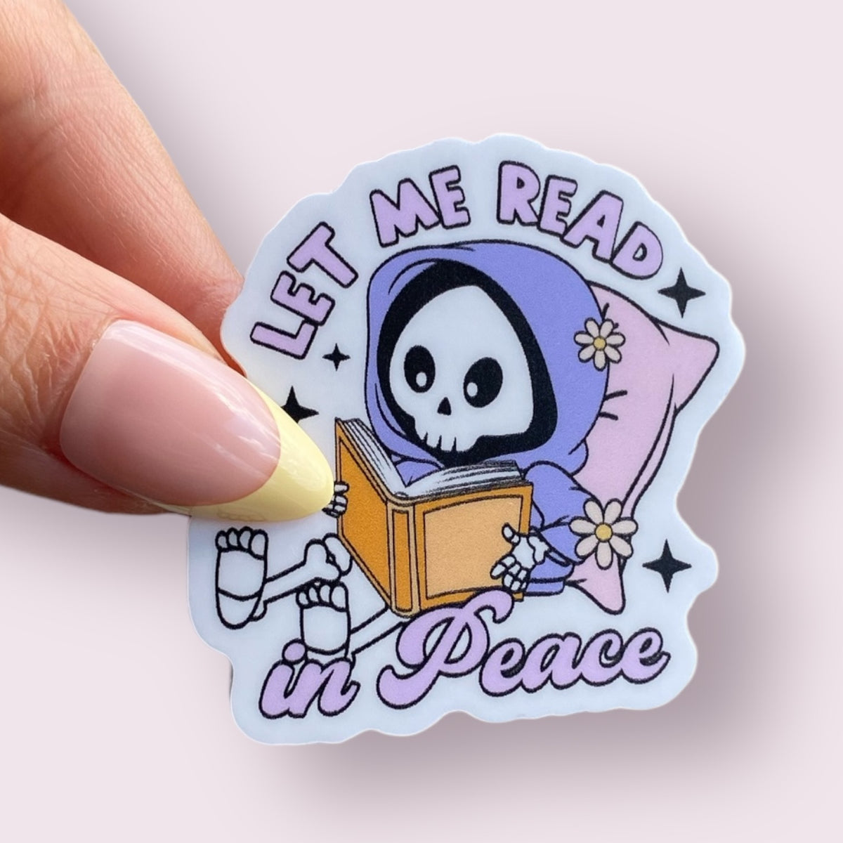 Let Me Read In Peace Skeleton Reading Bookish Sticker