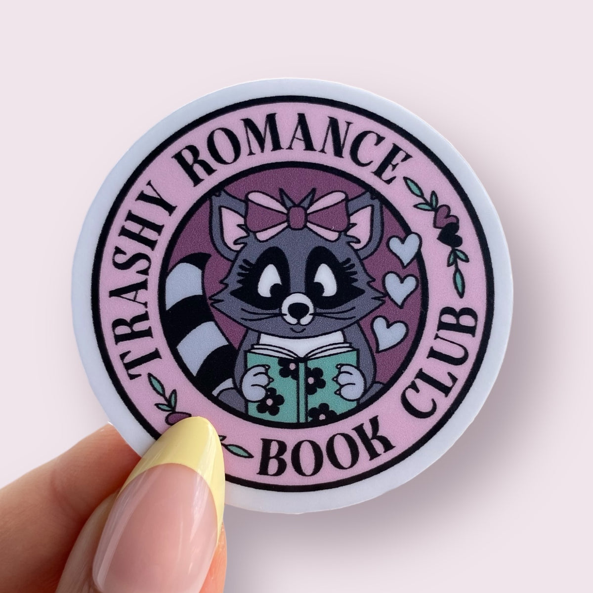 Trashy Romance Book Club Raccoon With Bow Bookish Sticker