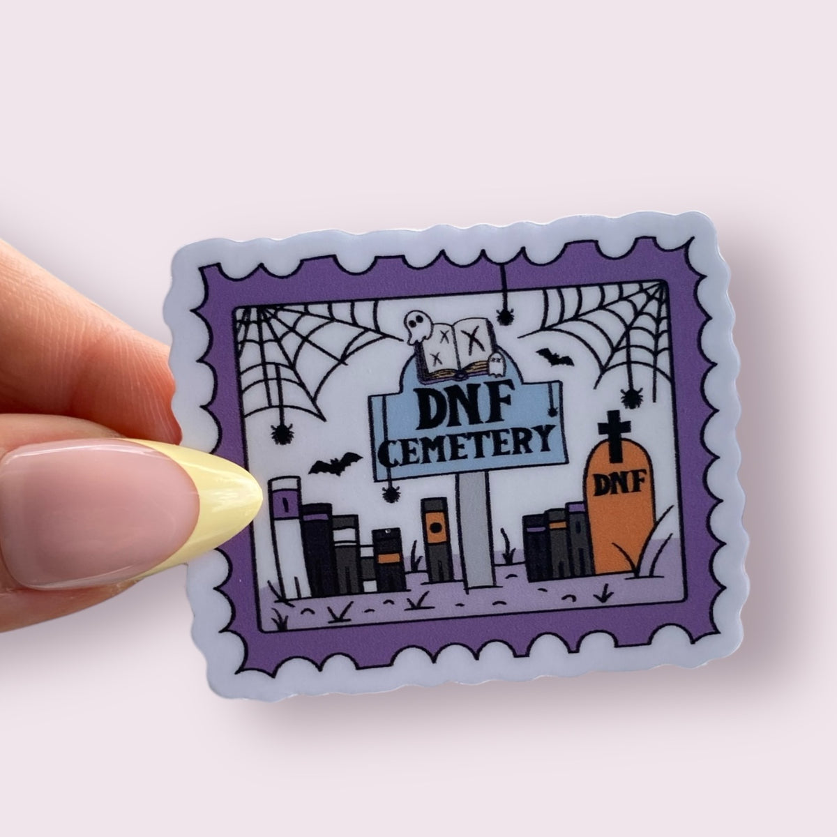 DNF Cemetery Postage Stamp Spooky Bookish Sticker