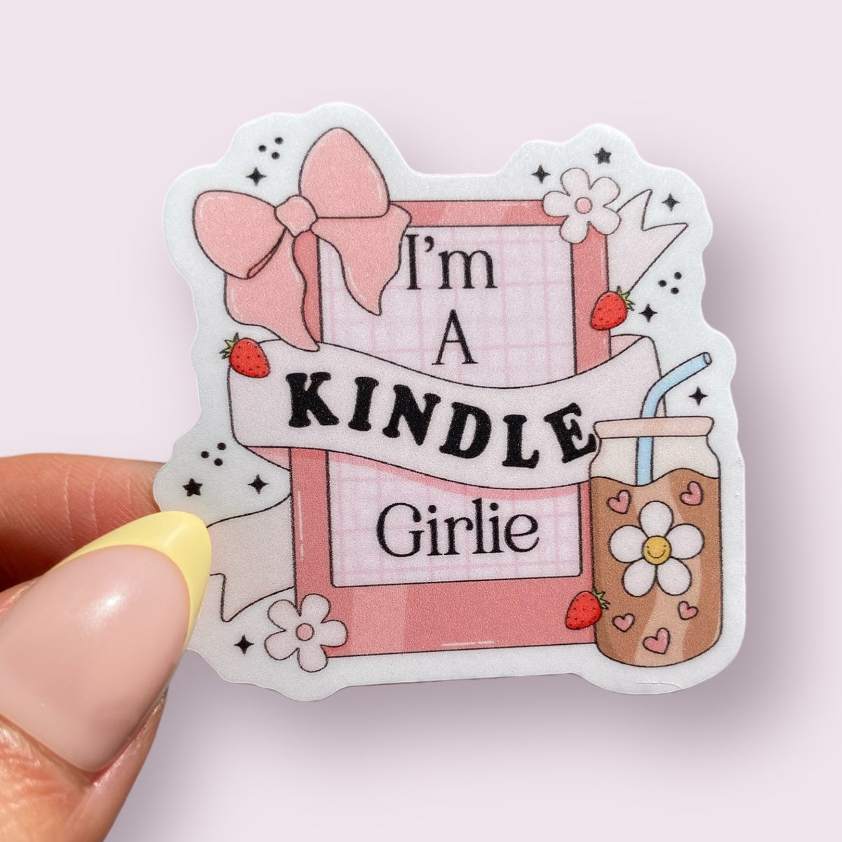 I'm A Kindle Girlie Coffee Bow Sticker