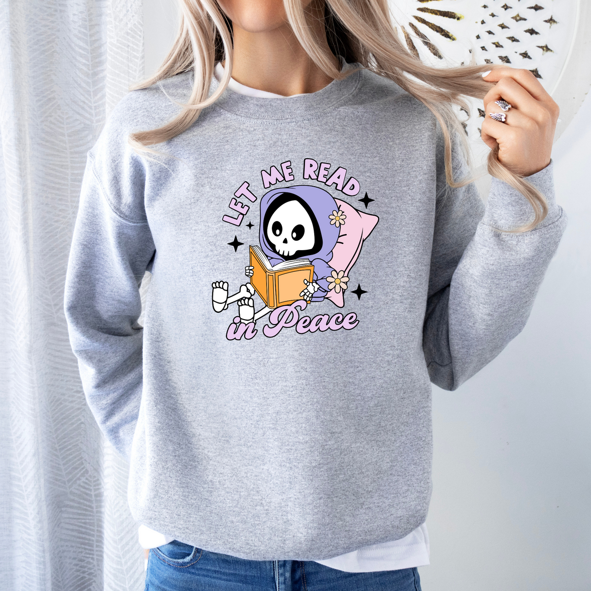 Let Me Read In Peace Crewneck Sweatshirt