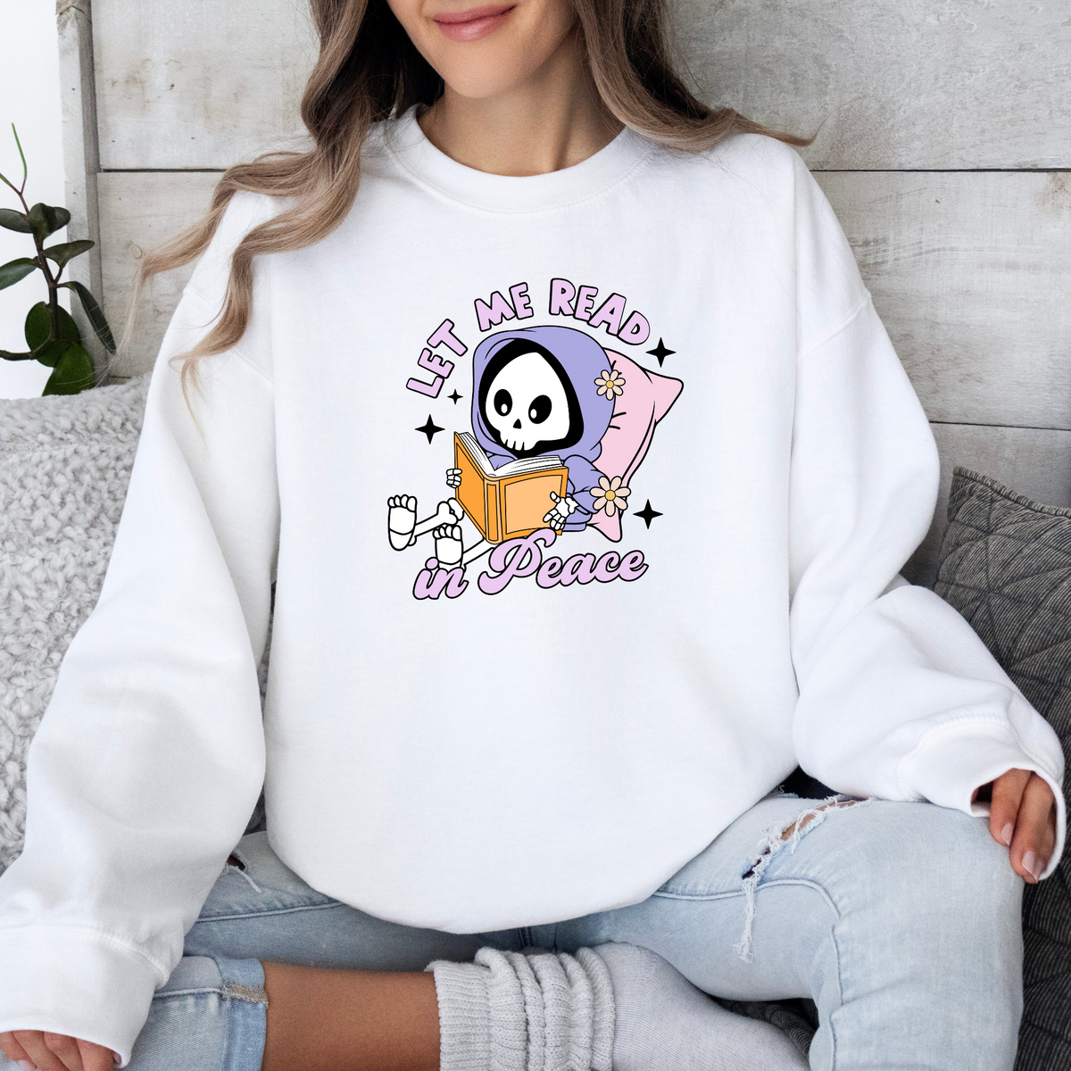 Let Me Read In Peace Crewneck Sweatshirt