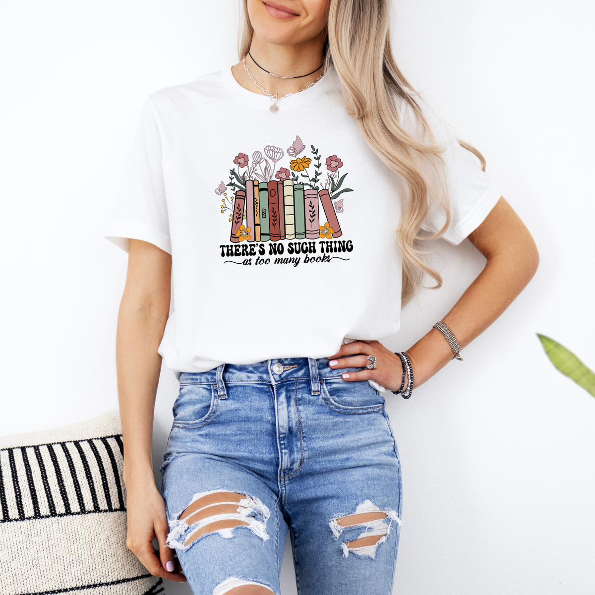 There's No Such Thing As Too Many Books Short Sleeve Tee