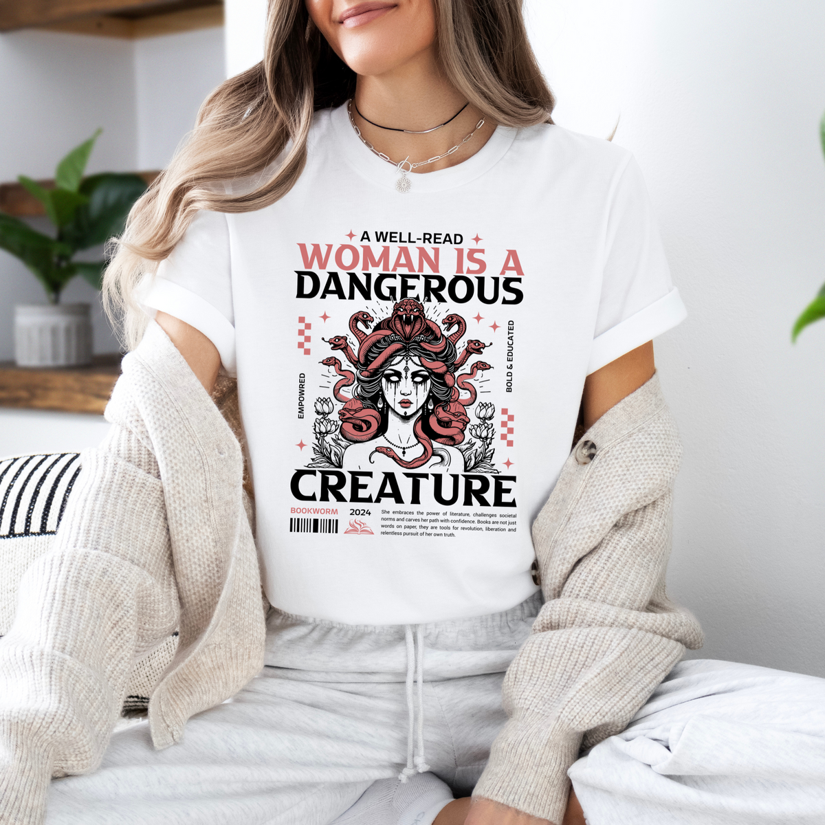 A Well-Read Woman Is A Dangerous Creature Short Sleeve Tee